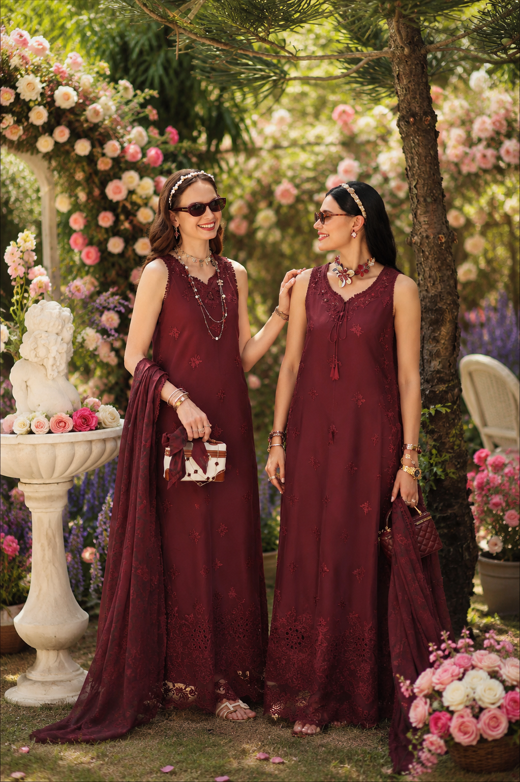 Noor by Saadia Asad | Noor Eid Printskhas 26 |D10 €“ Burgundy-7