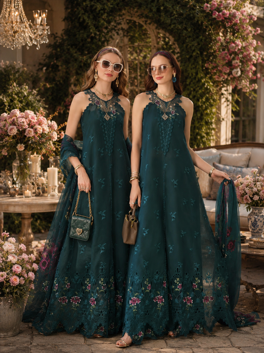 Noor by Saadia Asad | Noor Eid Printskhas 26 | D6 €“ Coblat Teal-7