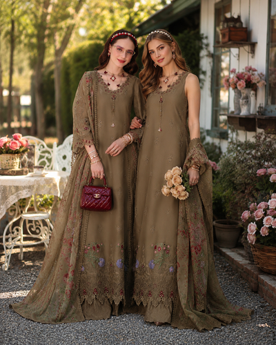 Noor by Saadia Asad | Noor Eid Printskhas 26 |D8 €“ Mocha Sienna