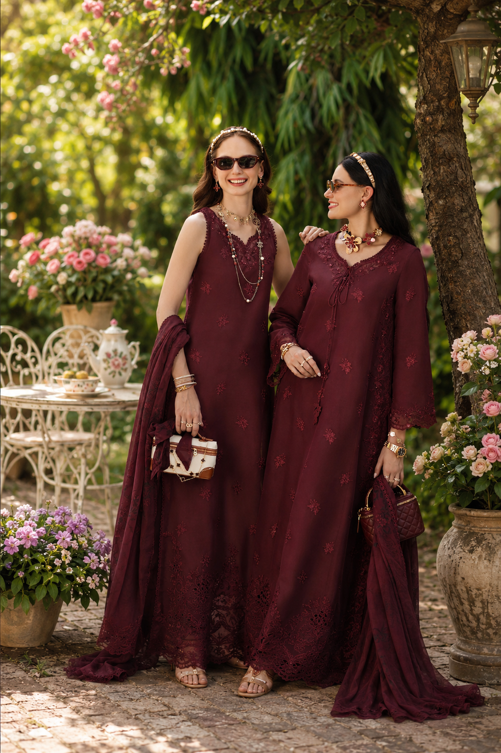 Noor by Saadia Asad | Noor Eid Printskhas 26 |D10 €“ Burgundy-4