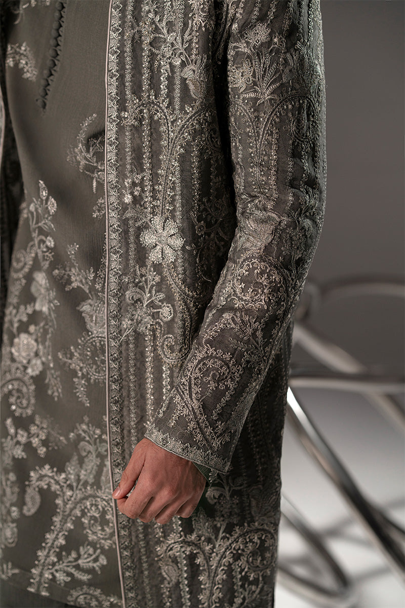 Republic By Omar Farooq | Sherwani Couture | 'Qasim' Open Sherwani -  Republic by Omar Farooq SHERWANI COUTURE - Original Designer Dress - House of Maryam