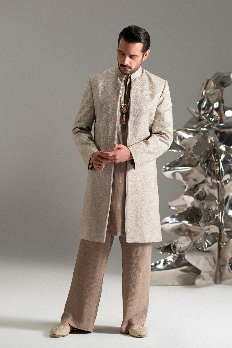 Republic By Omar Farooq | Sherwani Couture | 'Shabaan' Open Sherwani -  Republic by Omar Farooq SHERWANI COUTURE - Original Designer Dress - House of Maryam