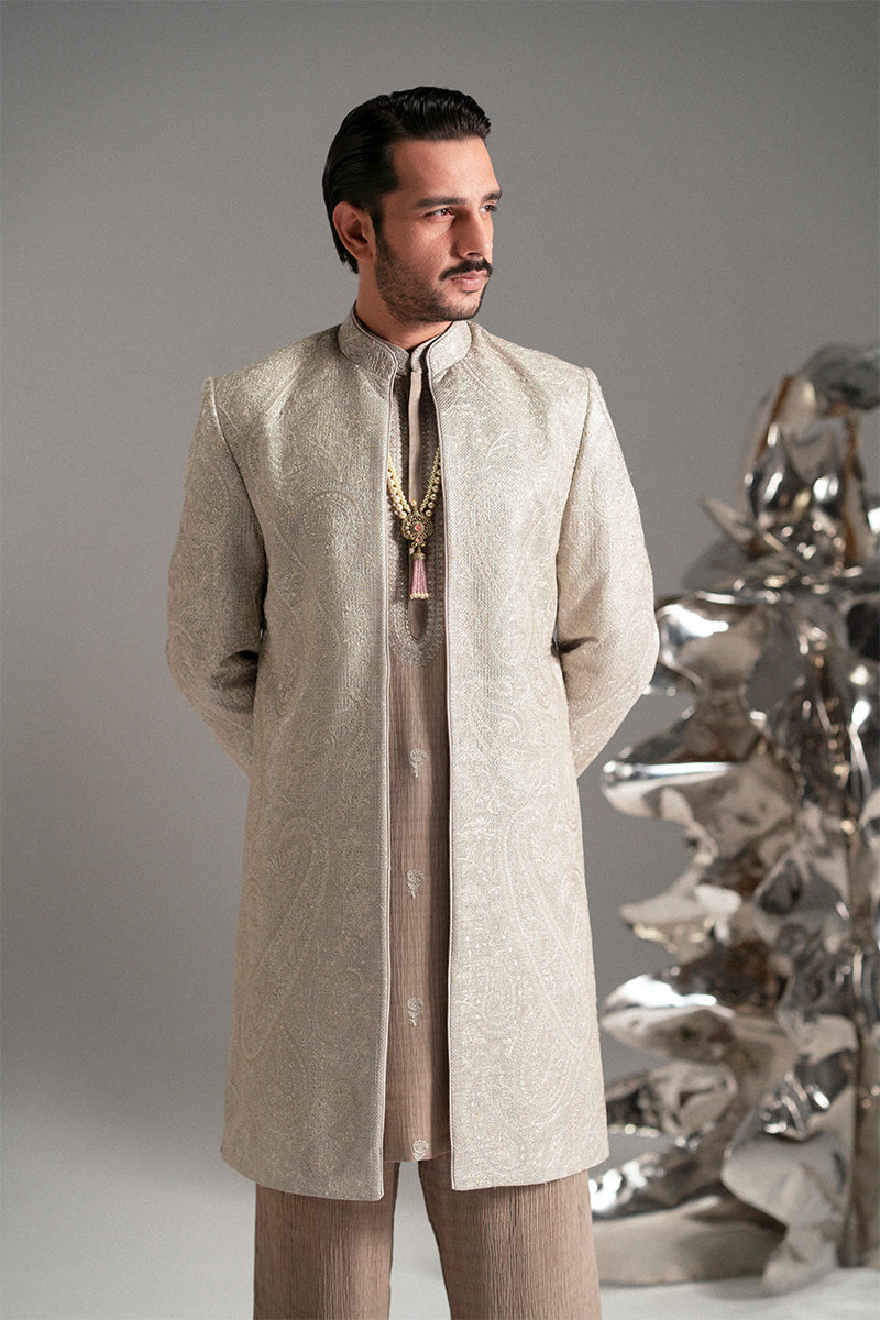 Republic By Omar Farooq | Sherwani Couture | 'Shabaan' Open Sherwani -  Republic by Omar Farooq SHERWANI COUTURE - Original Designer Dress - House of Maryam