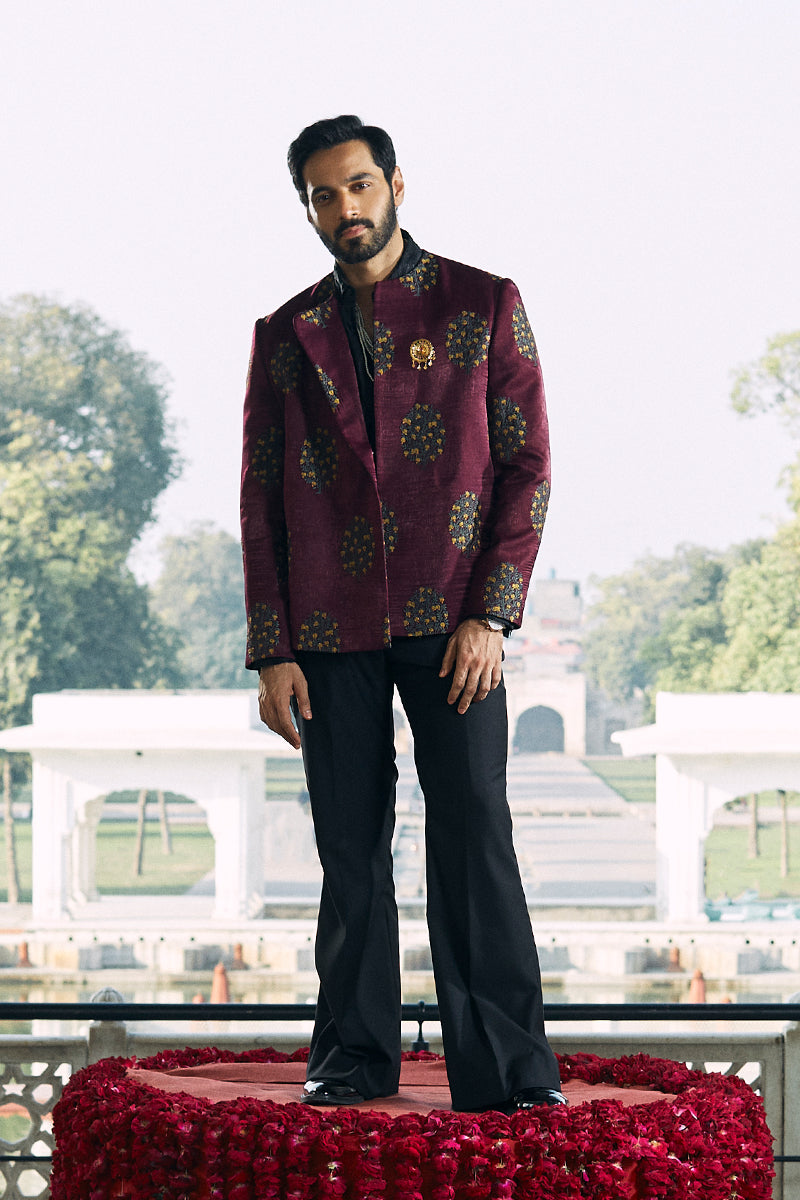 Republic By Omar Farooq | Bandhgala Suit | "Afraz" Bandhgala Jacket -  Republic by Omar Farooq Bandhgala Suit - Original Designer Dress - House of Maryam