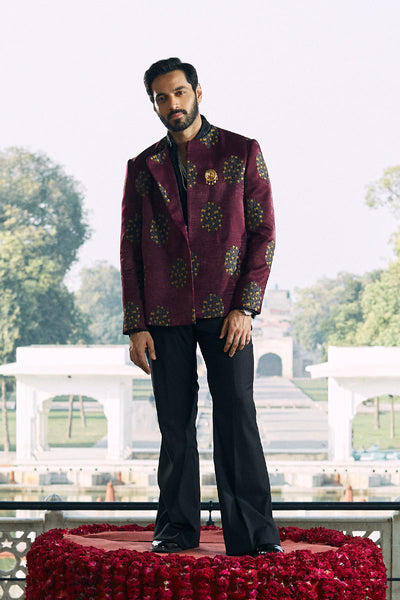 Republic By Omar Farooq | Bandhgala Suit | "Afraz" Bandhgala Jacket -  Republic by Omar Farooq Bandhgala Suit - Original Designer Dress - House of Maryam