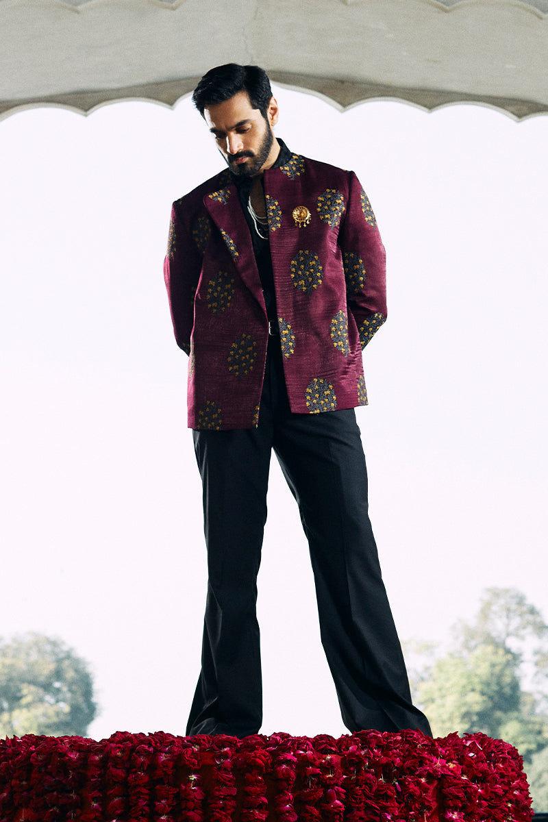 Republic By Omar Farooq | Bandhgala Suit | "Afraz" Bandhgala Jacket -  Republic by Omar Farooq Bandhgala Suit - Original Designer Dress - House of Maryam