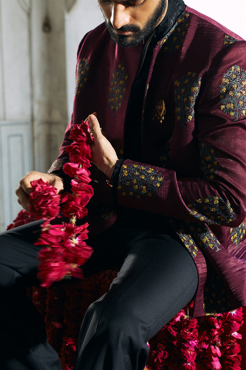 Republic By Omar Farooq | Bandhgala Suit | "Afraz" Bandhgala Jacket -  Republic by Omar Farooq Bandhgala Suit - Original Designer Dress - House of Maryam