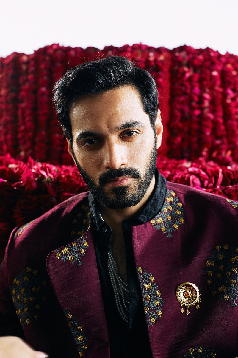 Republic By Omar Farooq | Bandhgala Suit | "Afraz" Bandhgala Jacket -  Republic by Omar Farooq Bandhgala Suit - Original Designer Dress - House of Maryam