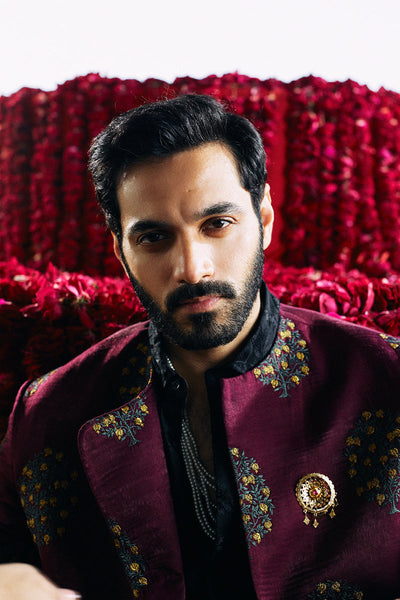 Republic By Omar Farooq | Bandhgala Suit | "Afraz" Bandhgala Jacket -  Republic by Omar Farooq Bandhgala Suit - Original Designer Dress - House of Maryam
