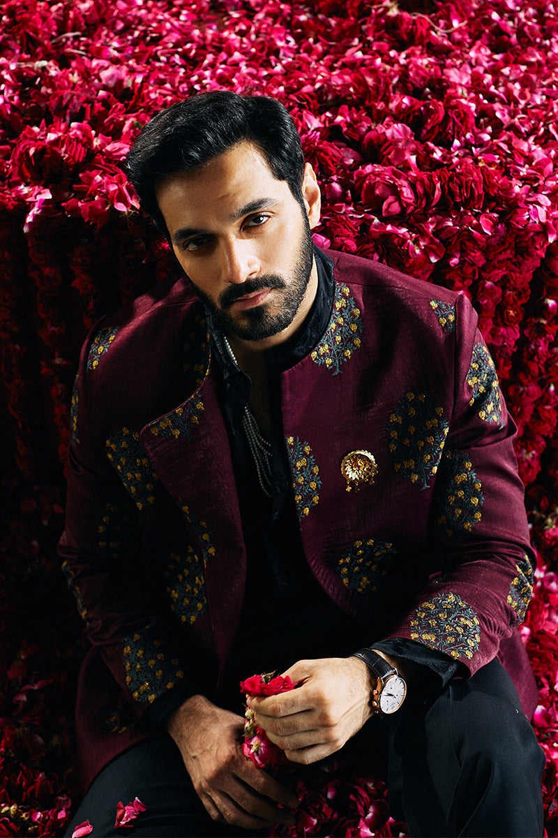 Republic By Omar Farooq | Bandhgala Suit | "Afraz" Bandhgala Jacket -  Republic by Omar Farooq Bandhgala Suit - Original Designer Dress - House of Maryam