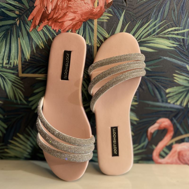 Baby Pink Lovestruck Slides by Designer House of Maryam - House of Maryam - Pakistani Designer Ethnic Wear in {{ shop.shopifyCountryName }}