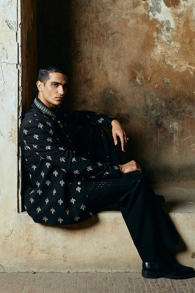 Republic By Omar Farooq | Bandhgala Suit | "Nadeem" Bandhgala Jacket -  Republic by Omar Farooq Bandhgala Suit - Original Designer Dress - House of Maryam