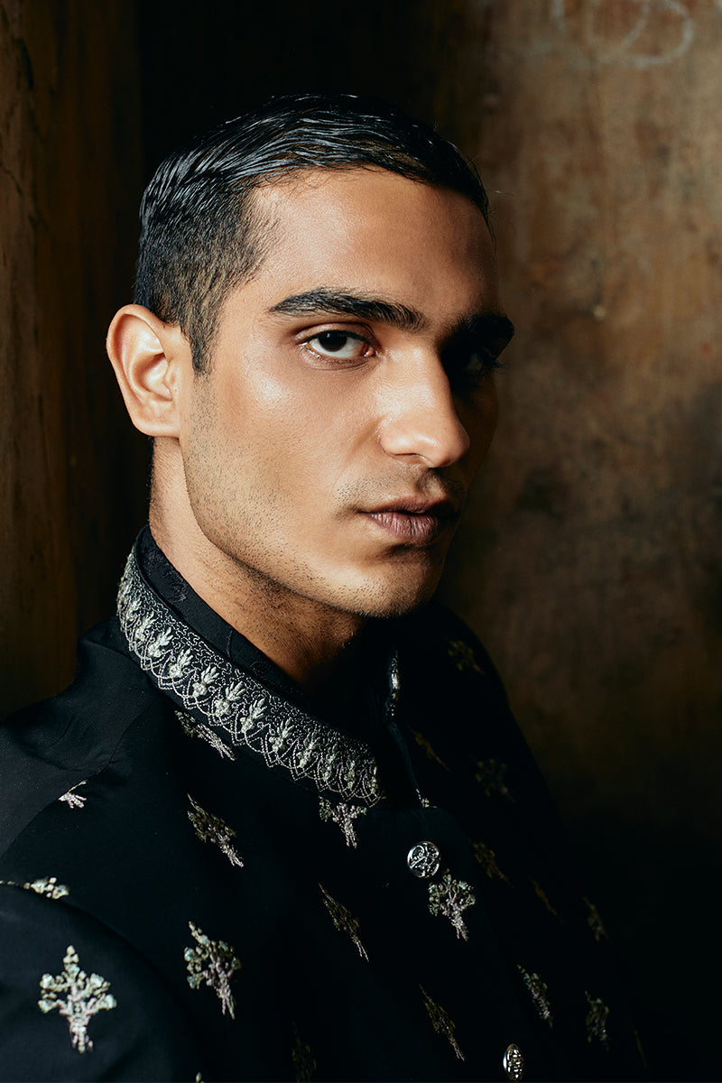 Republic By Omar Farooq | Bandhgala Suit | "Nadeem" Bandhgala Jacket -  Republic by Omar Farooq Bandhgala Suit - Original Designer Dress - House of Maryam