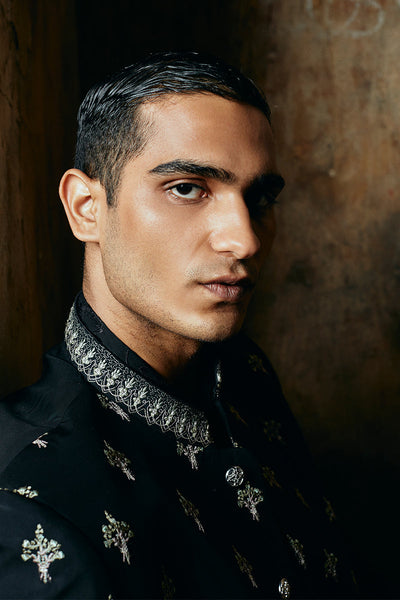 Republic By Omar Farooq | Bandhgala Suit | "Nadeem" Bandhgala Jacket -  Republic by Omar Farooq Bandhgala Suit - Original Designer Dress - House of Maryam