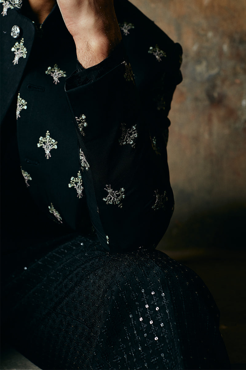 Republic By Omar Farooq | Bandhgala Suit | "Nadeem" Bandhgala Jacket -  Republic by Omar Farooq Bandhgala Suit - Original Designer Dress - House of Maryam