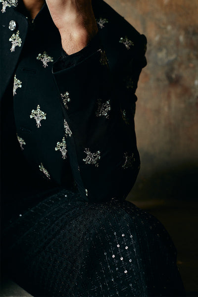 Republic By Omar Farooq | Bandhgala Suit | "Nadeem" Bandhgala Jacket -  Republic by Omar Farooq Bandhgala Suit - Original Designer Dress - House of Maryam