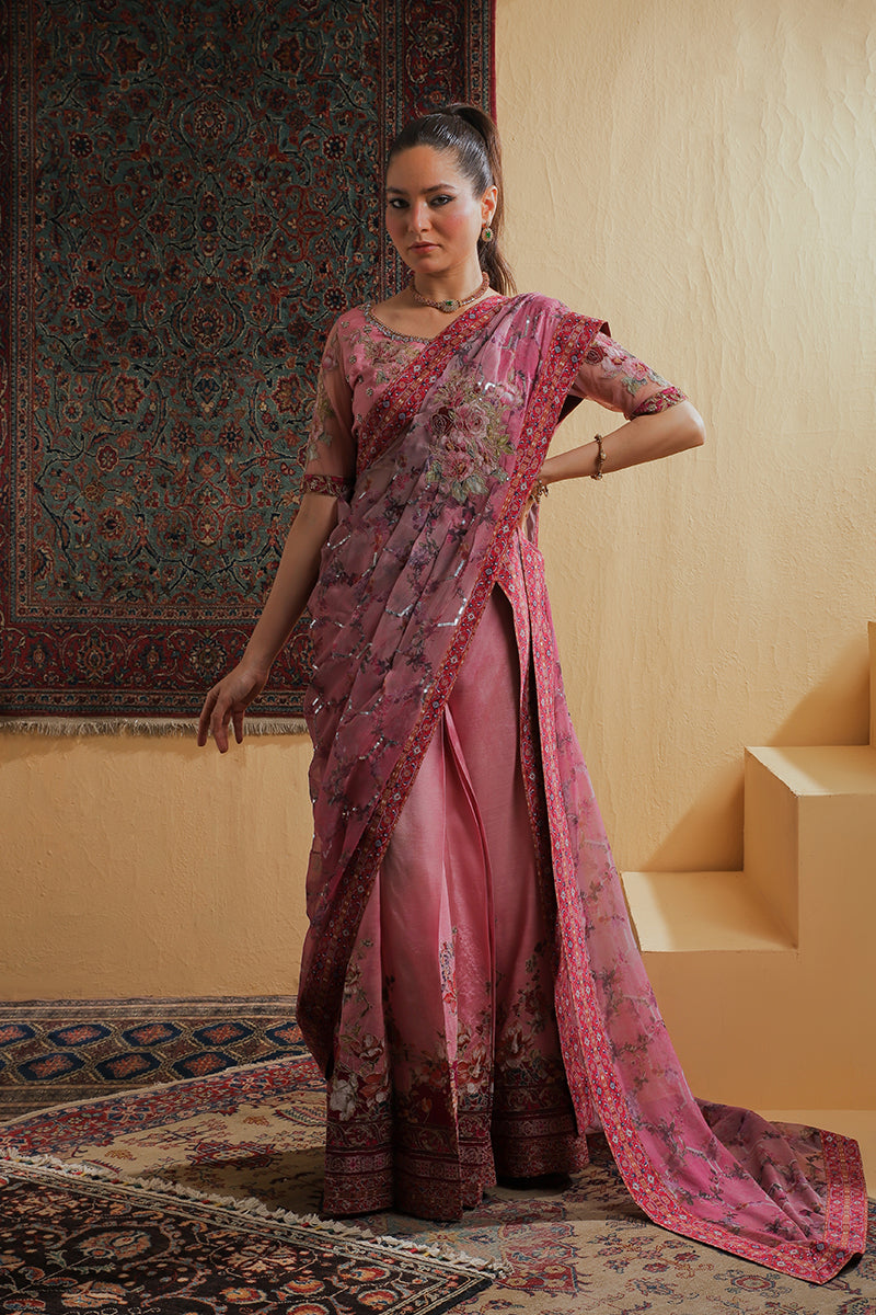 Shamaeel Ansari | Majestic Legacy | Rosewood Zari Fusion Saree-2
