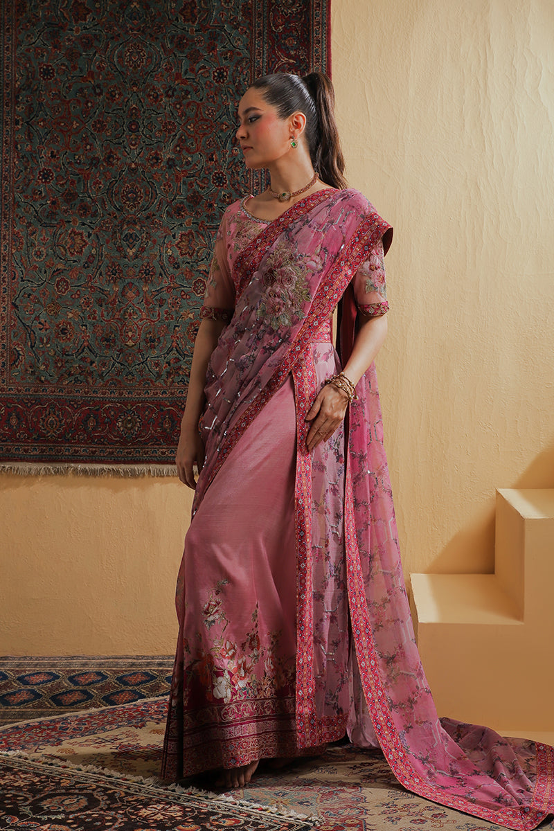 Shamaeel Ansari | Majestic Legacy | Rosewood Zari Fusion Saree-4