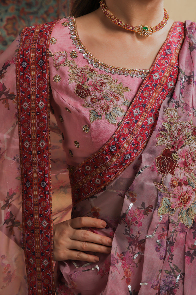 Shamaeel Ansari | Majestic Legacy | Rosewood Zari Fusion Saree, image 12