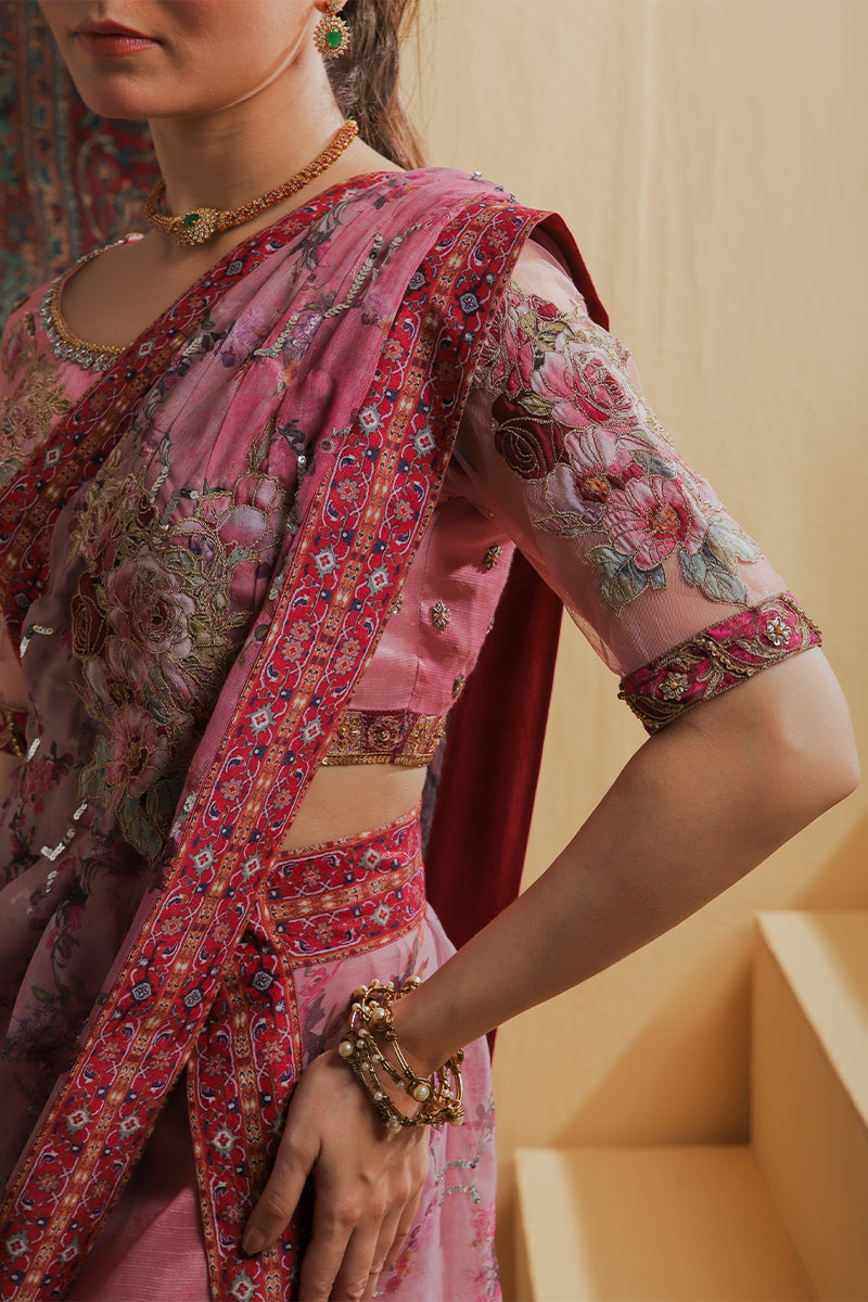 Shamaeel Ansari | Majestic Legacy | Rosewood Zari Fusion Saree, image 11