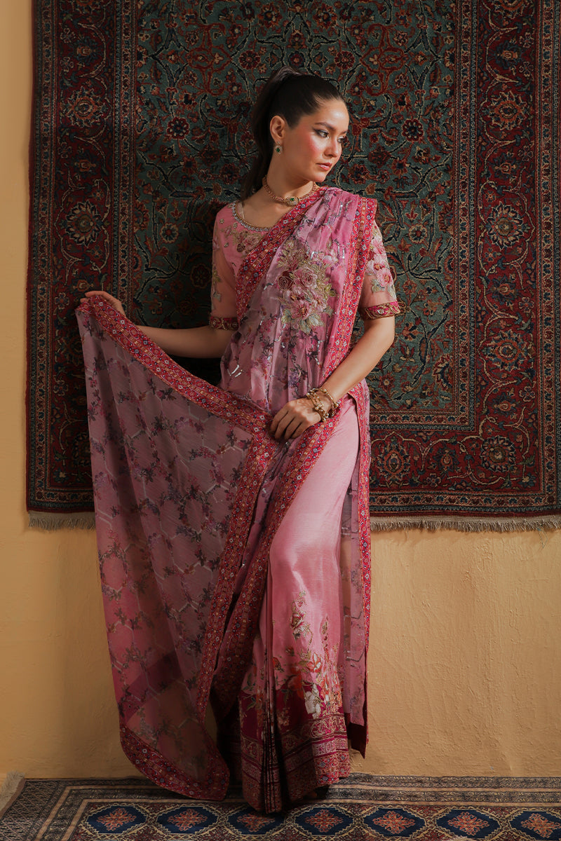 Shamaeel Ansari | Majestic Legacy | Rosewood Zari Fusion Saree-6