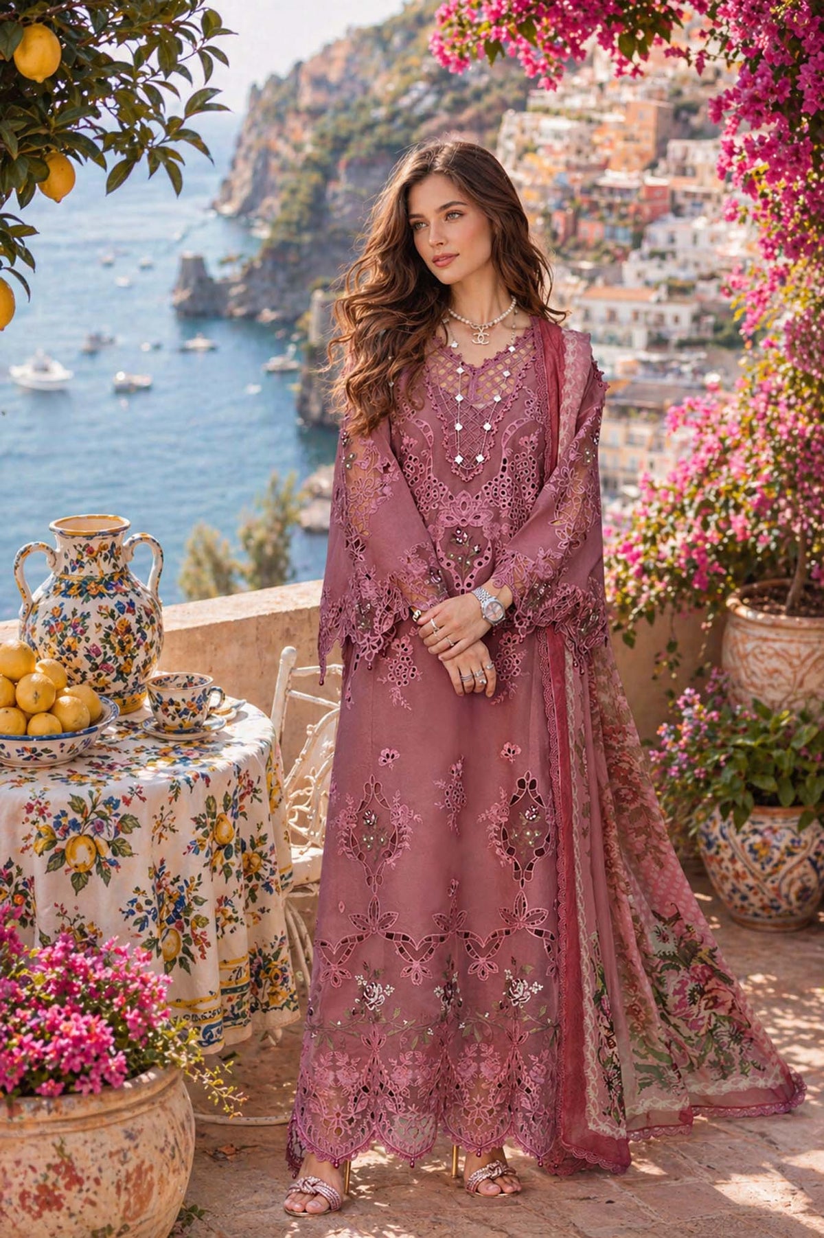 Noor by Saadia Asad | Luxury Eid Schiffli Laserkari 26 | D1 -Rosé Allure-8