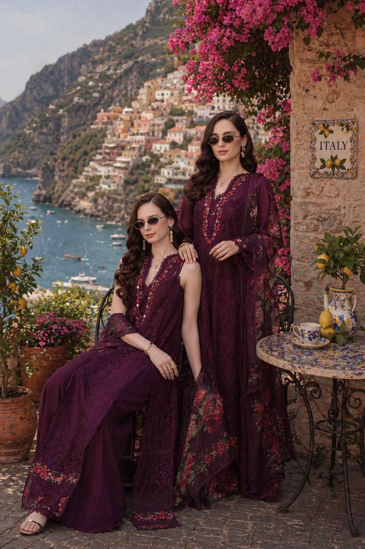 Noor by Saadia Asad | Luxury Eid Schiffli Laserkari 26 | D10 -Plum Royal-8