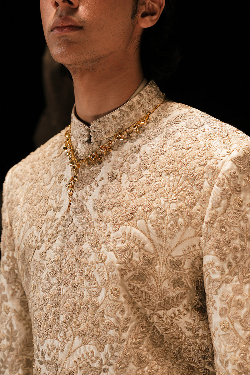 Republic By Omar Farooq | Bandhgala Suit | 'Mehr' Hand Embroidered Bandhgala Jacket -  Republic by Omar Farooq Bandhgala Suit - Original Designer Dress - House of Maryam