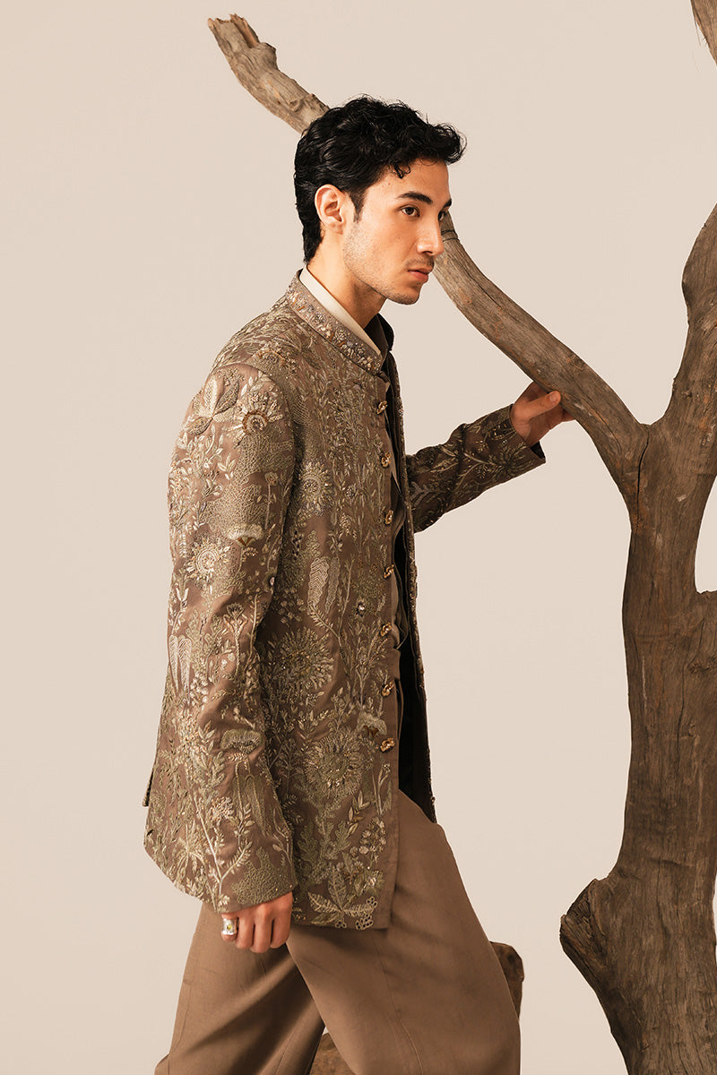 Republic By Omar Farooq | Bandhgala Suit | 'Pasha' Hand Embroidered Bandhgala Jacket -  Republic by Omar Farooq Bandhgala Suit - Original Designer Dress - House of Maryam
