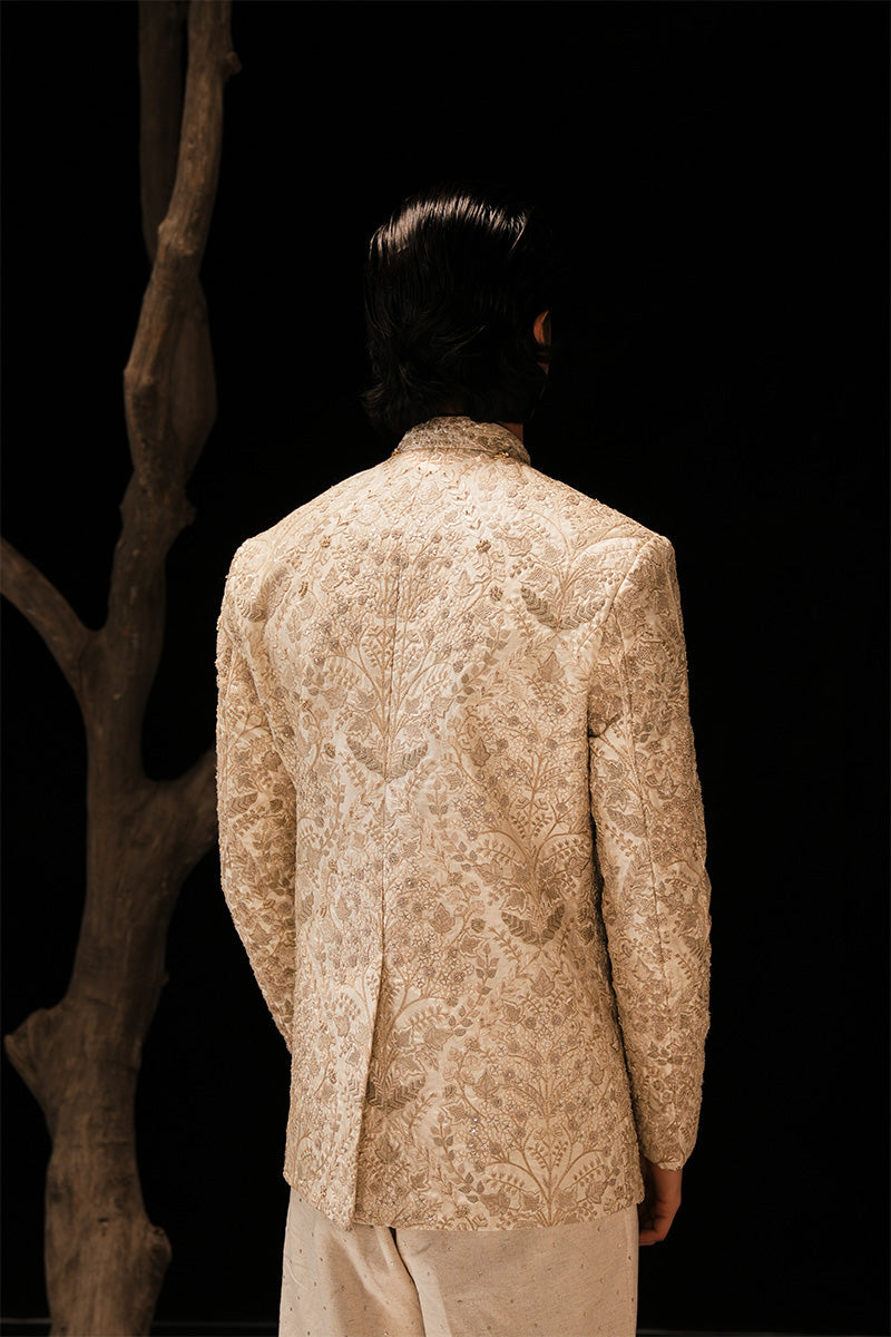 Republic By Omar Farooq | Bandhgala Suit | 'Mehr' Hand Embroidered Bandhgala Jacket -  Republic by Omar Farooq Bandhgala Suit - Original Designer Dress - House of Maryam
