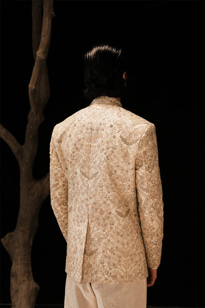 Republic By Omar Farooq | Bandhgala Suit | 'Mehr' Hand Embroidered Bandhgala Jacket -  Republic by Omar Farooq Bandhgala Suit - Original Designer Dress - House of Maryam
