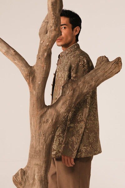 Republic By Omar Farooq | Bandhgala Suit | 'Pasha' Hand Embroidered Bandhgala Jacket -  Republic by Omar Farooq Bandhgala Suit - Original Designer Dress - House of Maryam