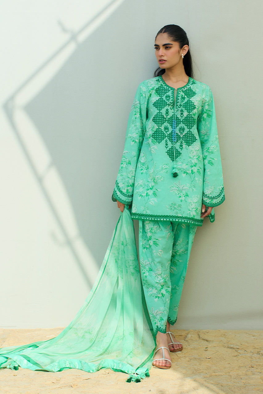 Sania Maskatiya | Luxury Lawn 25 | Azur (B) -  Sania Maskatiya Ladies Clothes - Original Designer Dress - House of Maryam