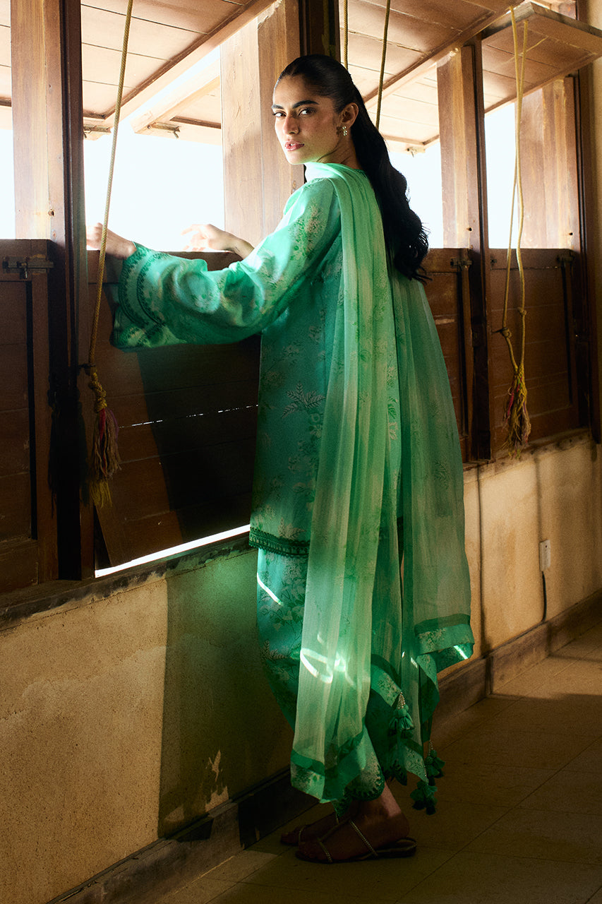 Sania Maskatiya | Luxury Lawn 25 | Azur (B) -  Sania Maskatiya Ladies Clothes - Original Designer Dress - House of Maryam