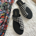 Classic Houndstooth Slides by Designer House of Maryam - House of Maryam - Pakistani Designer Ethnic Wear in {{ shop.shopifyCountryName }}