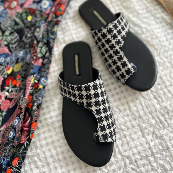 Classic Houndstooth Slides by House of Maryam - House of Maryam