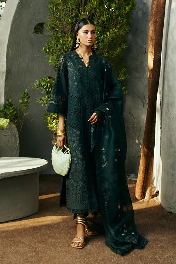 Suffuse Zair deep green shirt and pants