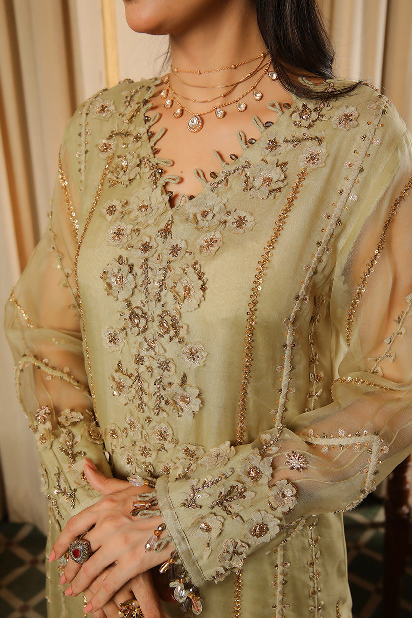 Muntaha | Baad e Saba | Zarafshaan - Pistachio by Muntaha by Shanzay Fahad, image 3
