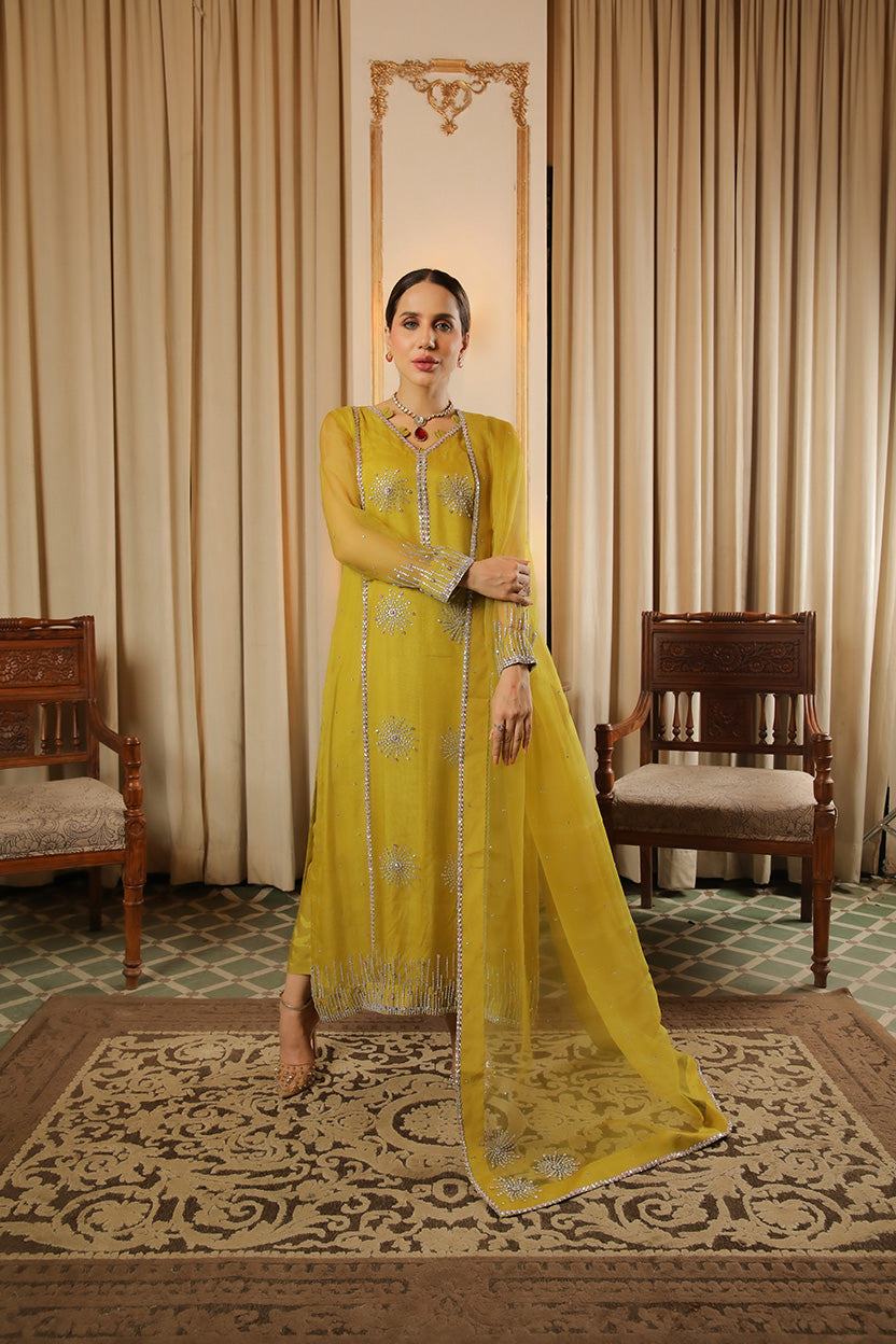 Muntaha | Baad e Saba | Zartasha  Moss Yellow by Muntaha by Shanzay Fahad, image 2
