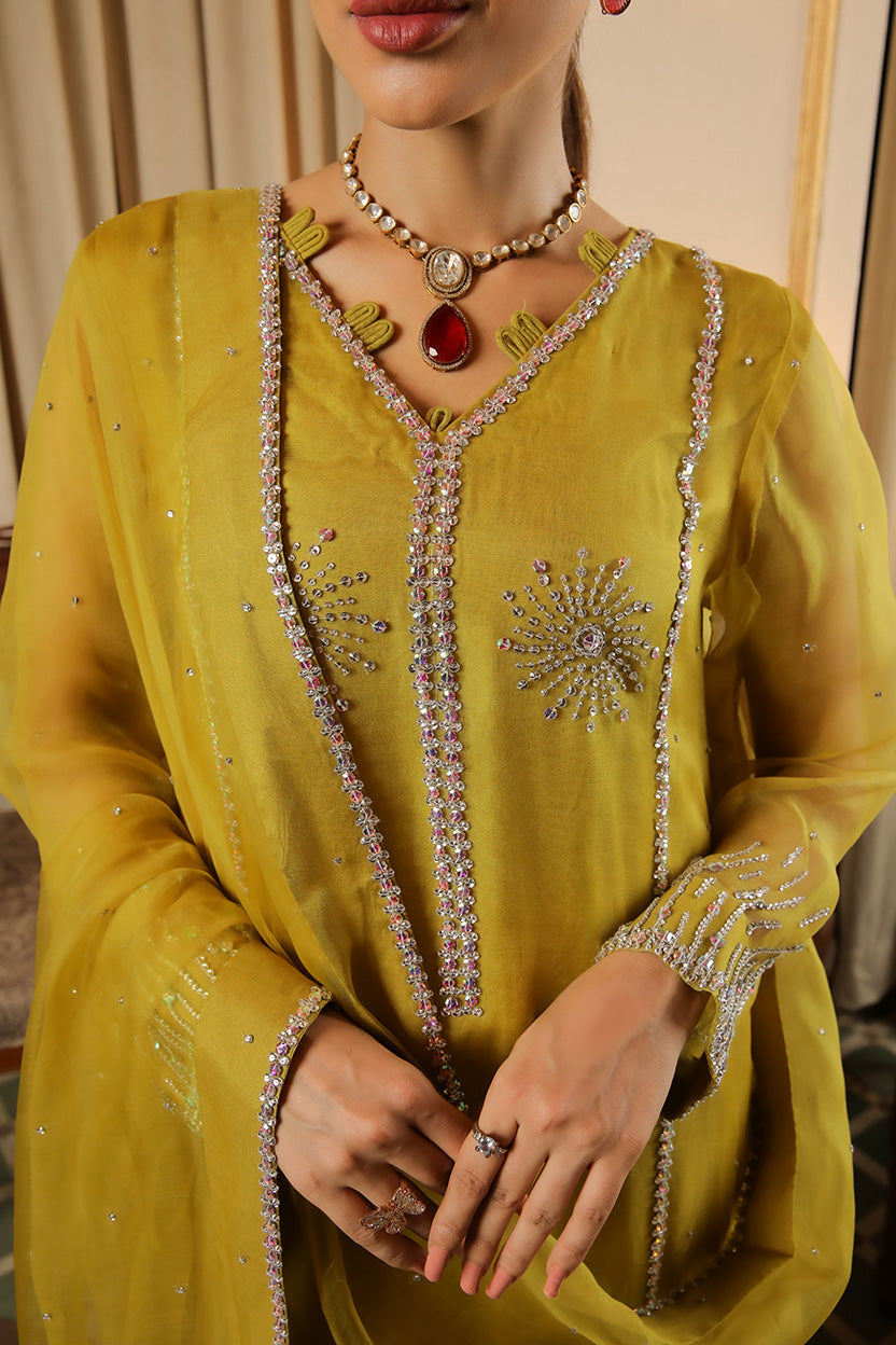 Muntaha | Baad e Saba | Zartasha  Moss Yellow by Muntaha by Shanzay Fahad, image 3