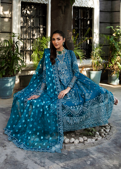 Maria Osama Khan | Rang e Noor Eid Edit | Neel Kamal -  Maria Osama Khan Luxury - Original Designer Dress - House of Maryam