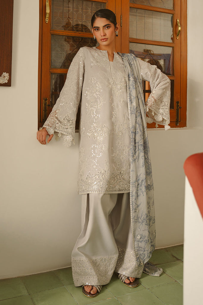 Cross Stitch | Luxe Atelier 25 | GRAY DAWN -  Cross Stitch Ladies Clothes - Original Designer Dress - House of Maryam