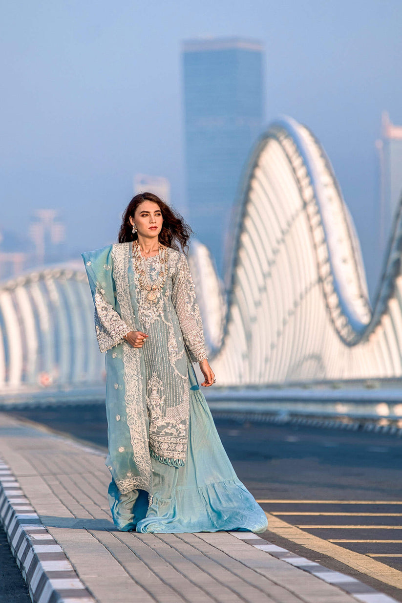 Kara | Kamdani Festive Collection | Icy Cascade -  Kara Ladies Clothes - Original Designer Dress - House of Maryam