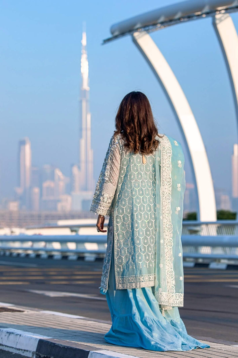 Kara | Kamdani Festive Collection | Icy Cascade -  Kara Ladies Clothes - Original Designer Dress - House of Maryam