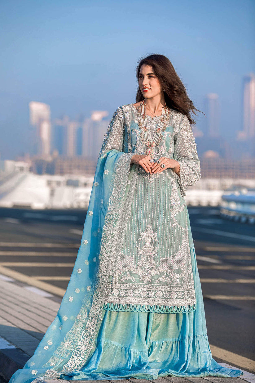 Kara | Kamdani Festive Collection | Icy Cascade -  Kara Ladies Clothes - Original Designer Dress - House of Maryam