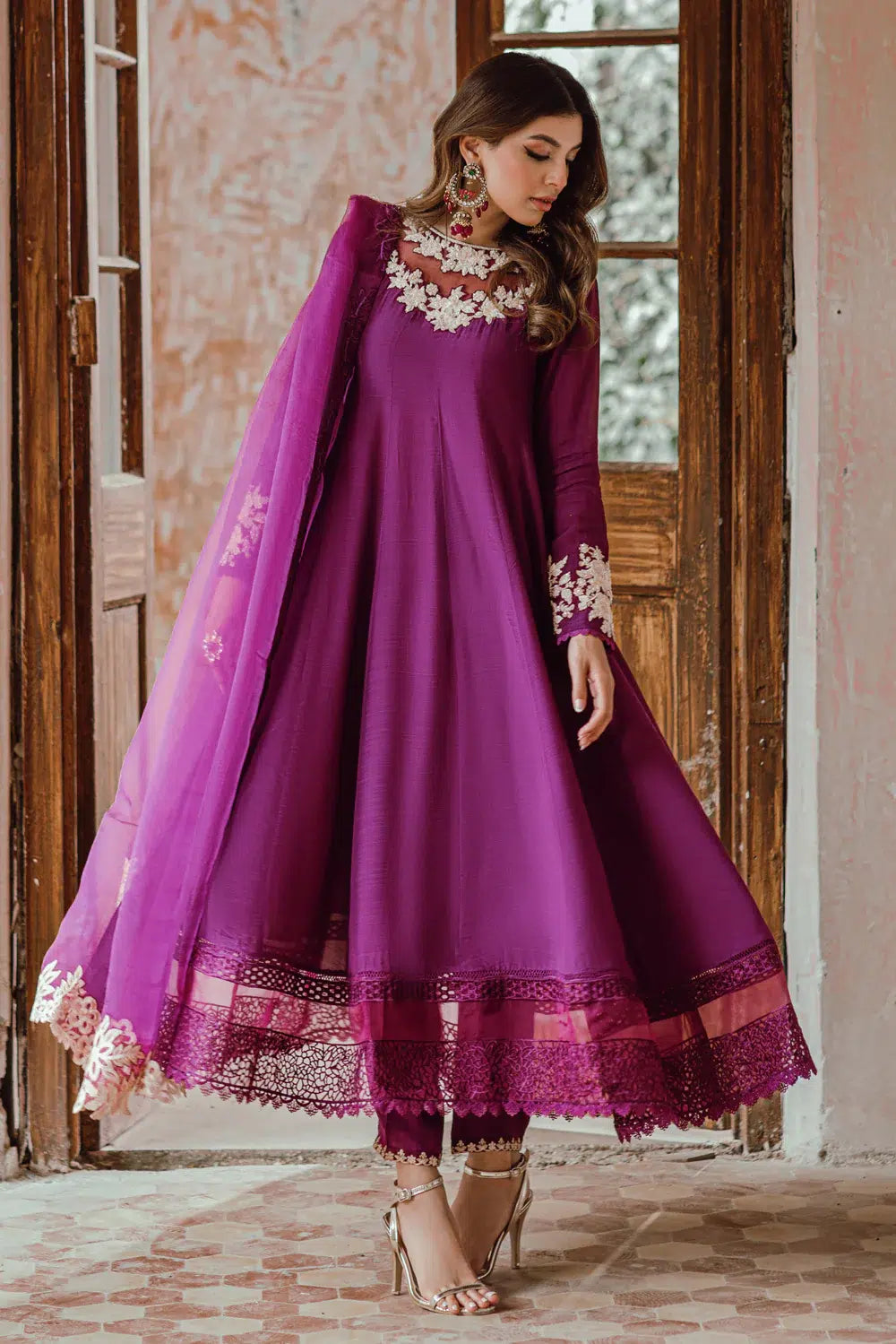 Azure | Embroidered Formals | Imperial Plum by Azure - House of Maryam