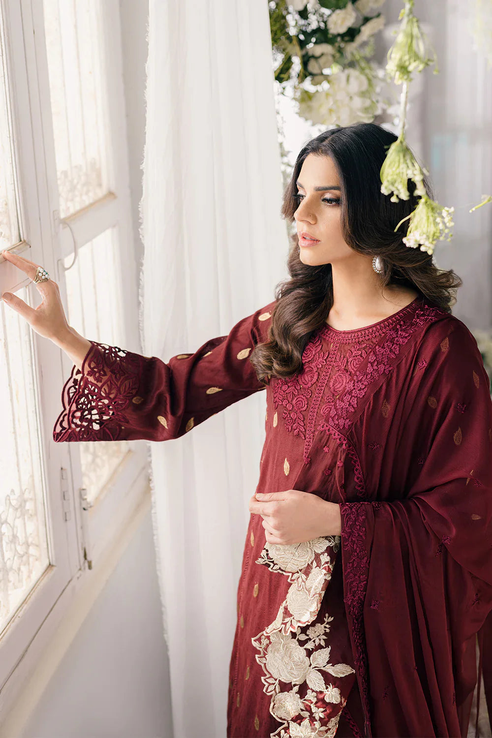 Azure | Ensembles Embroidered Formals | Imperial Wine by Azure - House of Maryam