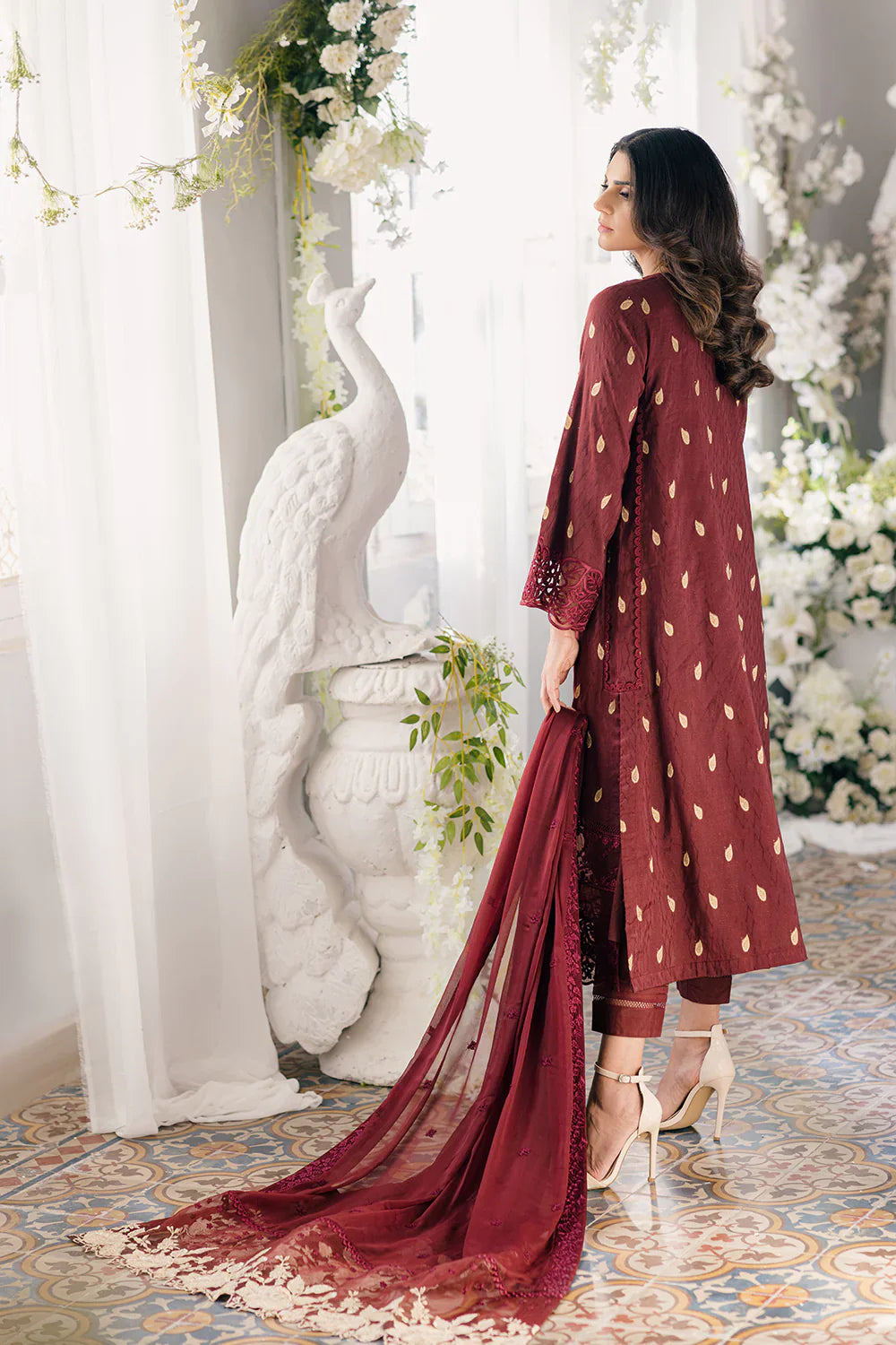 Azure | Ensembles Embroidered Formals | Imperial Wine by Azure - House of Maryam