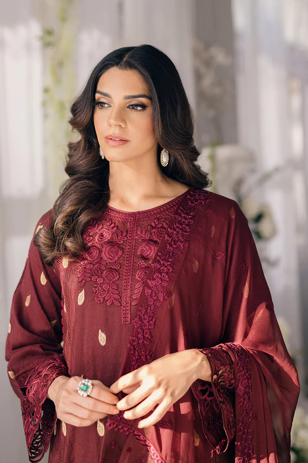 Azure | Ensembles Embroidered Formals | Imperial Wine by Azure - House of Maryam