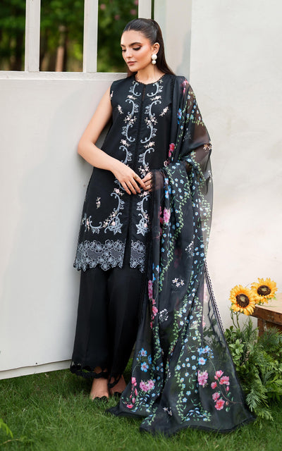 Asifa and Nabeel | Eden Cambric 25 | Ink Blossom ECU25-02 -  Asifa and Nabeel Ladies Clothes - Original Designer Dress - House of Maryam